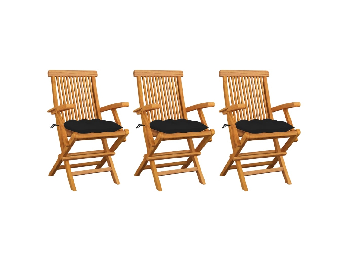 Folding Chair, Folding Chairs Vidaxl Preto Teca (n/a)