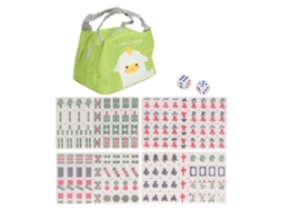 Ats juego de Mahjong Tradicional Chino Pequeño Con Padrões Claros, Brinquedo para Casa e Quarto, Cor Verde