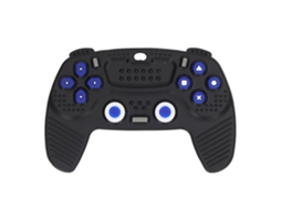 Mali mordedor de Silicone Macio Controle de Jogo para Bebê com Botões Diversos e Design Simulador Preto
