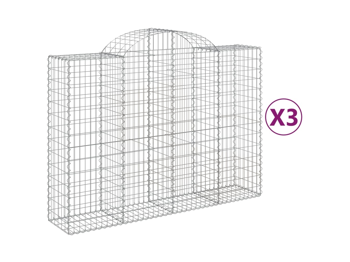 Gabion Basket, Gabion Baskets Vidaxl Prateado Ferro (200 X 50 X 140/160 Cm)