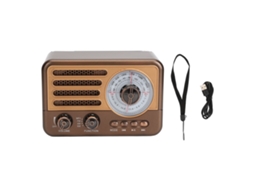 Rádio Rétrô EOOCOO (multifuncional, com cartão, lanterna, estilo México)