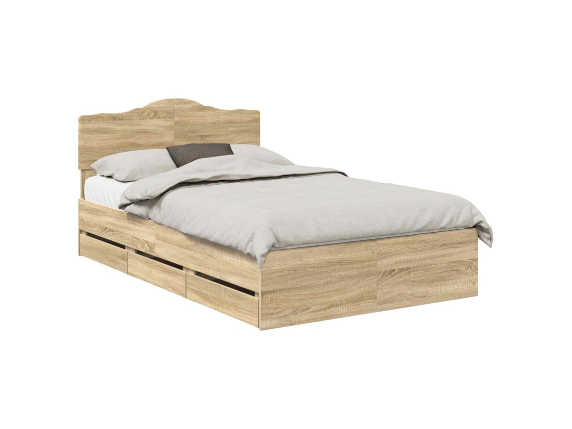 Estrutura de Cama com Gaveta MAISON EXCLUSIVE Carvalho Sonoma 120 X 190 cm