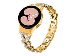 Bracelete para Samsung Galaxy Watch Fe/7/6/5/4 Metal com Diamante e Pequena Torção Dourada XIAOMOYU (20mm)