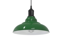 Vidaxl Candeeiro Suspenso Regulável Altura E27 Verde Brilhante Ø31cm