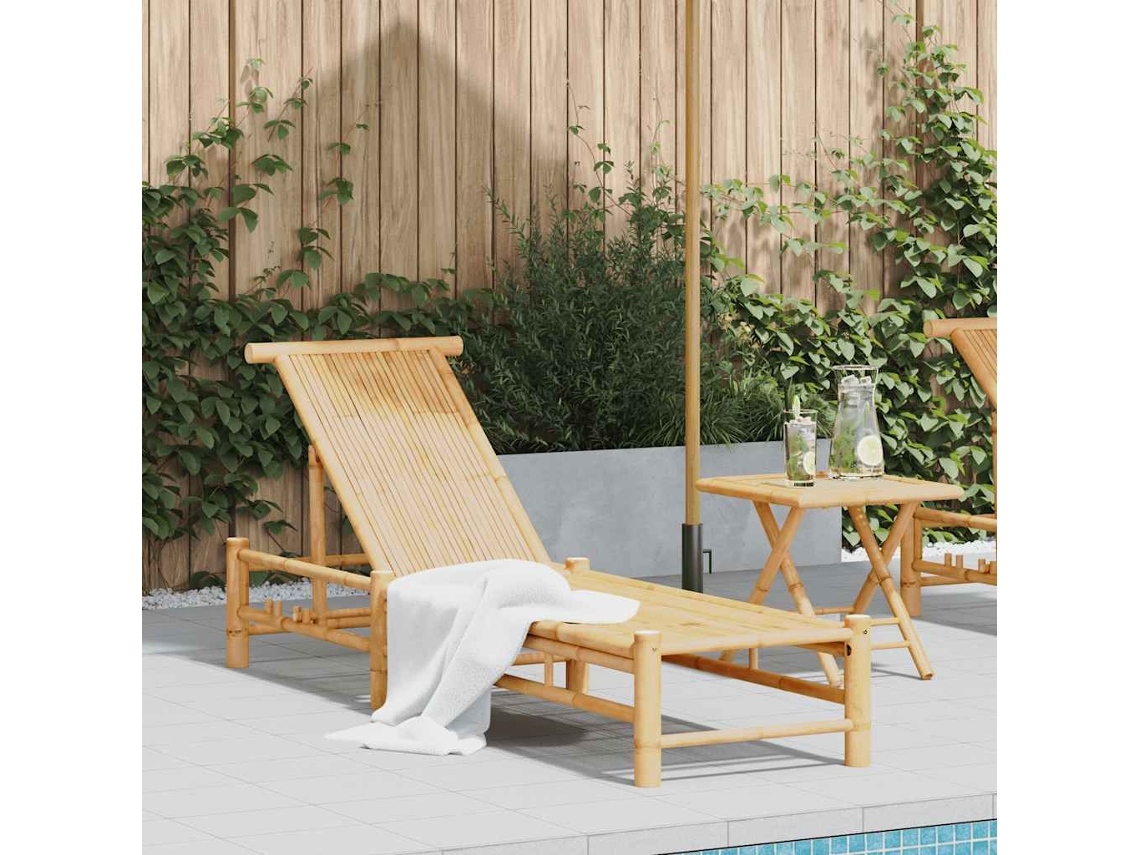 Vidaxl Espreguiçadeira 55x199x30 Cm Bambu
