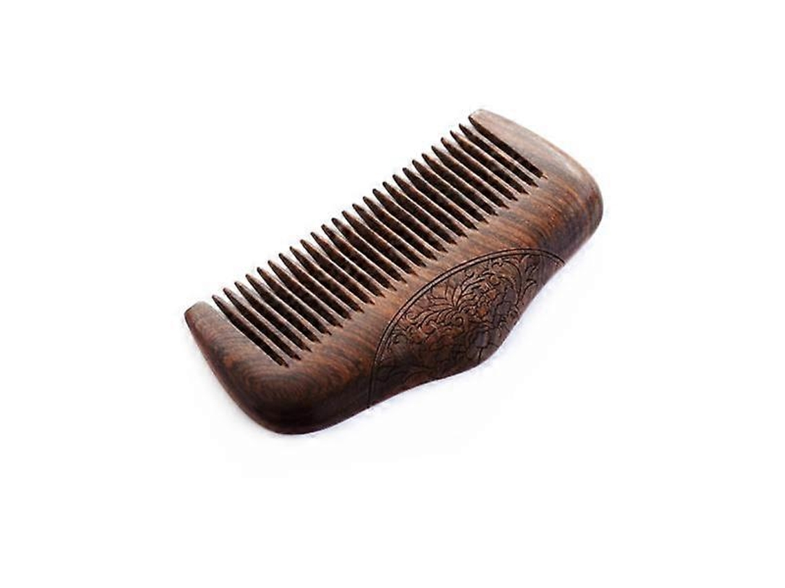 Pente De Sândalo Dourado Com Design De Escultura Dupla Face, Pente Fino De Sândalo Natural, Cuidado Antiestático. Jinyubo Store