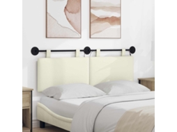 Vidaxl Cabeceira Suspensa Creme Tecido De Veludo Cotele