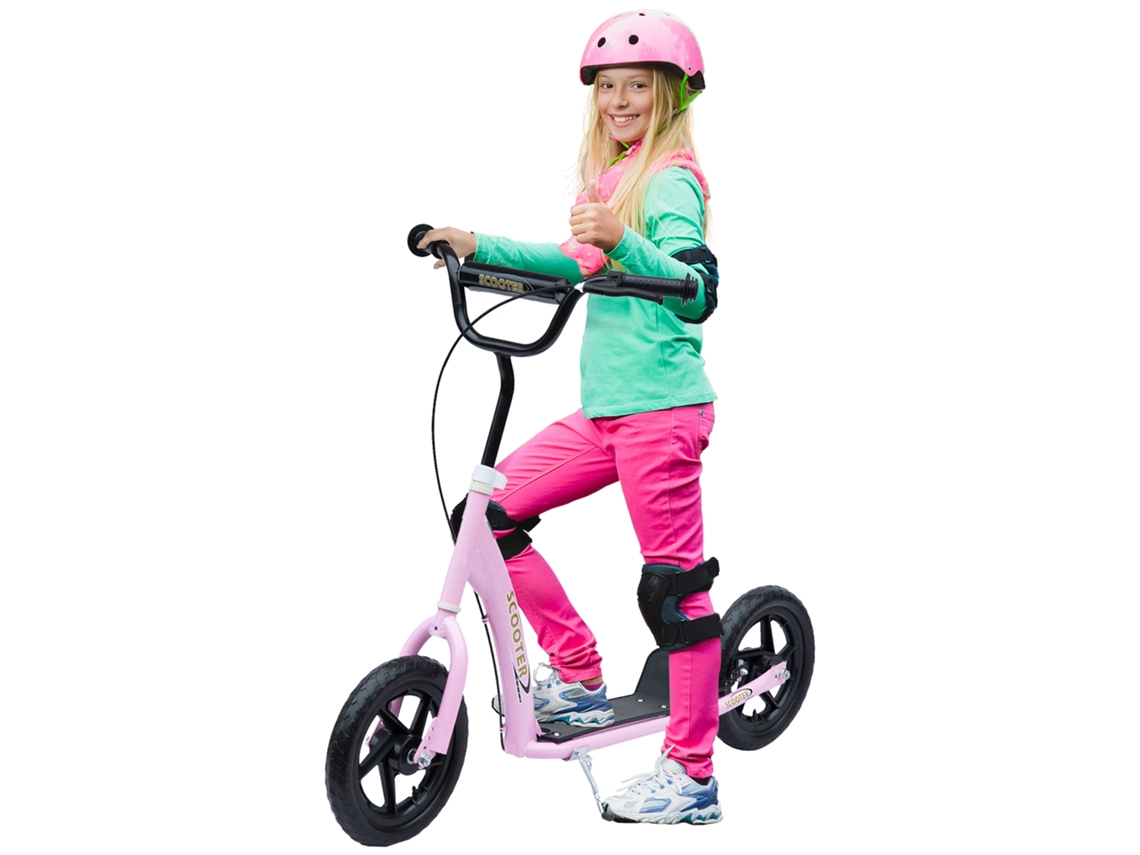 Kick scooter infantil com freio de mão, cavalo, rodas de 12 polegadas, rosa | S/MARCA