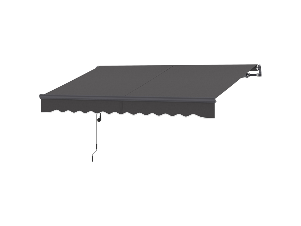 Toldo Elétrico Retrátil S/MARCA 296x250 cm cinza escuro com manivela ajustável e proteção UV