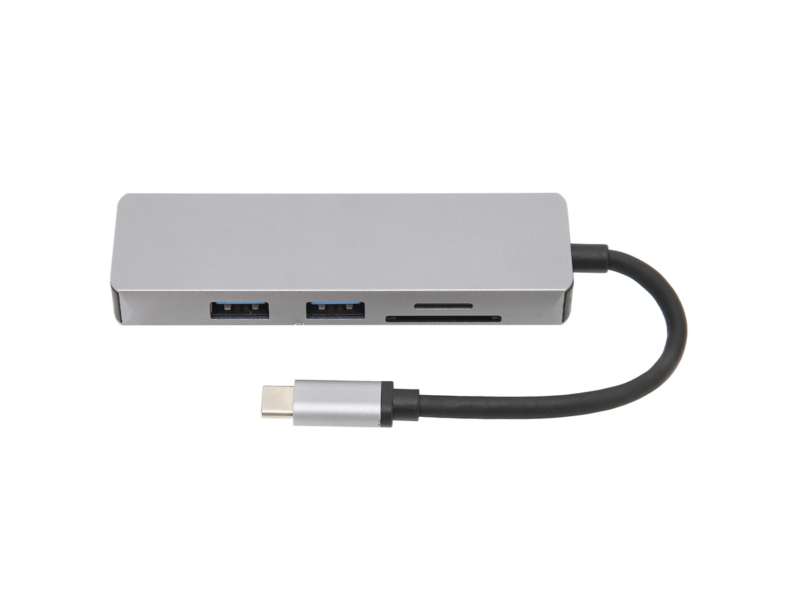 Divisor USB C 5 em 1 Hub com Saída de Vídeo 4k 5gbps Suporte a Cartões de Armazenamento | S/MARCA