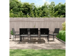 9 Pcs Jogo De Jantar P/ Jardim Com Almofadões Vime Pe E Aço Dkd Home Decor