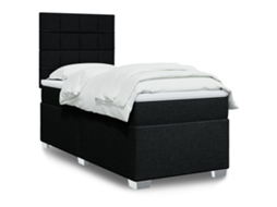 Vidaxl Cama com Molas/colchão 80x200 Cm Tecido Preto