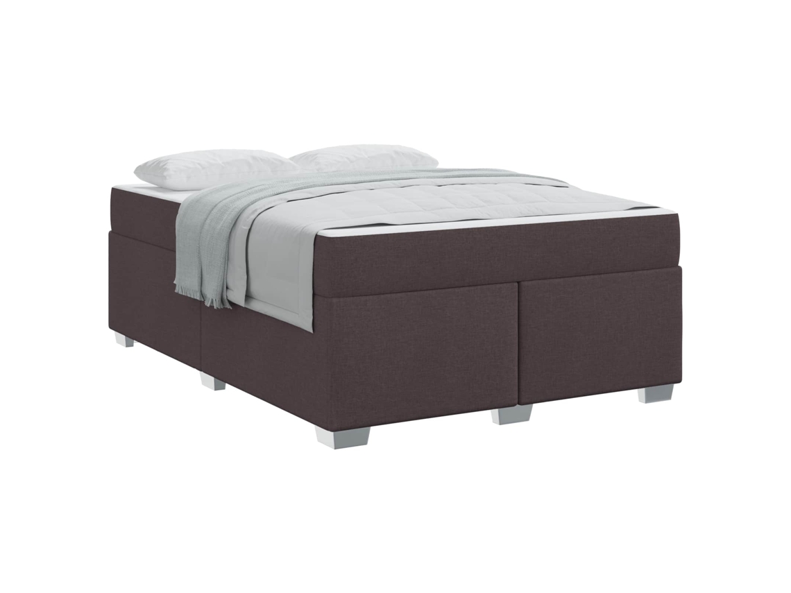Estrutura da Cama com Colchão Marrom Escuro Tecido MAISON EXCLUSIVE 140x200 cm
