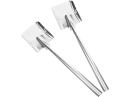 Conjunto De 2 Pás Multifuncionais De Ferro Prateado, Resistentes E Fáceis De Usar.