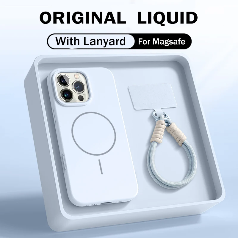 Capa Protetora Magnética (azul Para Iphone 13 Pro Max), Feita De Silicone Líquido.