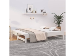 Sofá cama extraíble 2x(80x200) cm pino macizo blanco