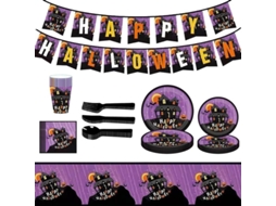 Conjunto de talheres de Halloween, utensílios de mesa para festas assustadoras | S/MARCA