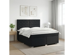 Vidaxl Cama Box Spring Com Colchão Preto 140 X 190 Cm Tecido