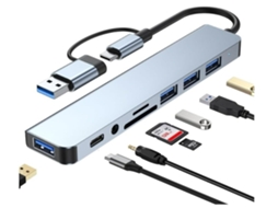 Hub Usb 2218Tu Divisor Usb 3.0 Extensor Usb Cinza