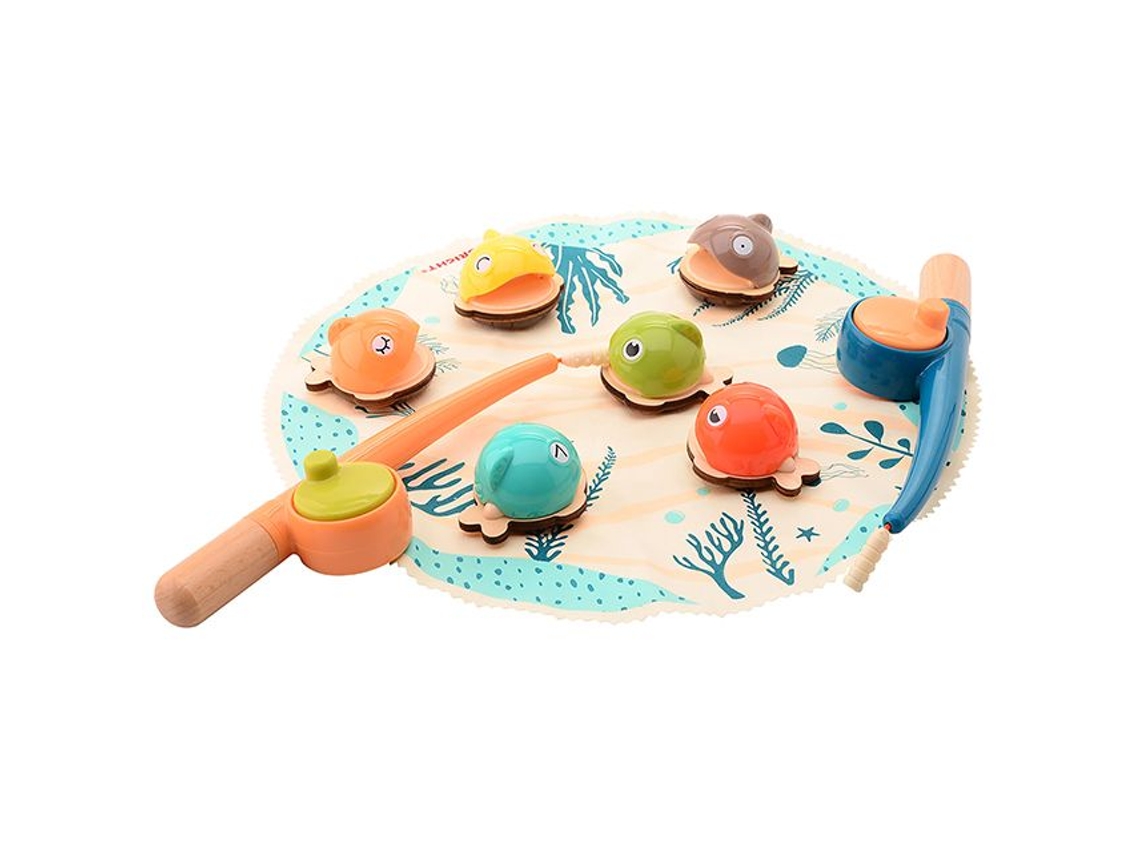 Jogo De Pesca Jouéco, Brinquedo Educativo De Madeira Em Caixa Desenvolve Habilidades Motoras. Johntoy