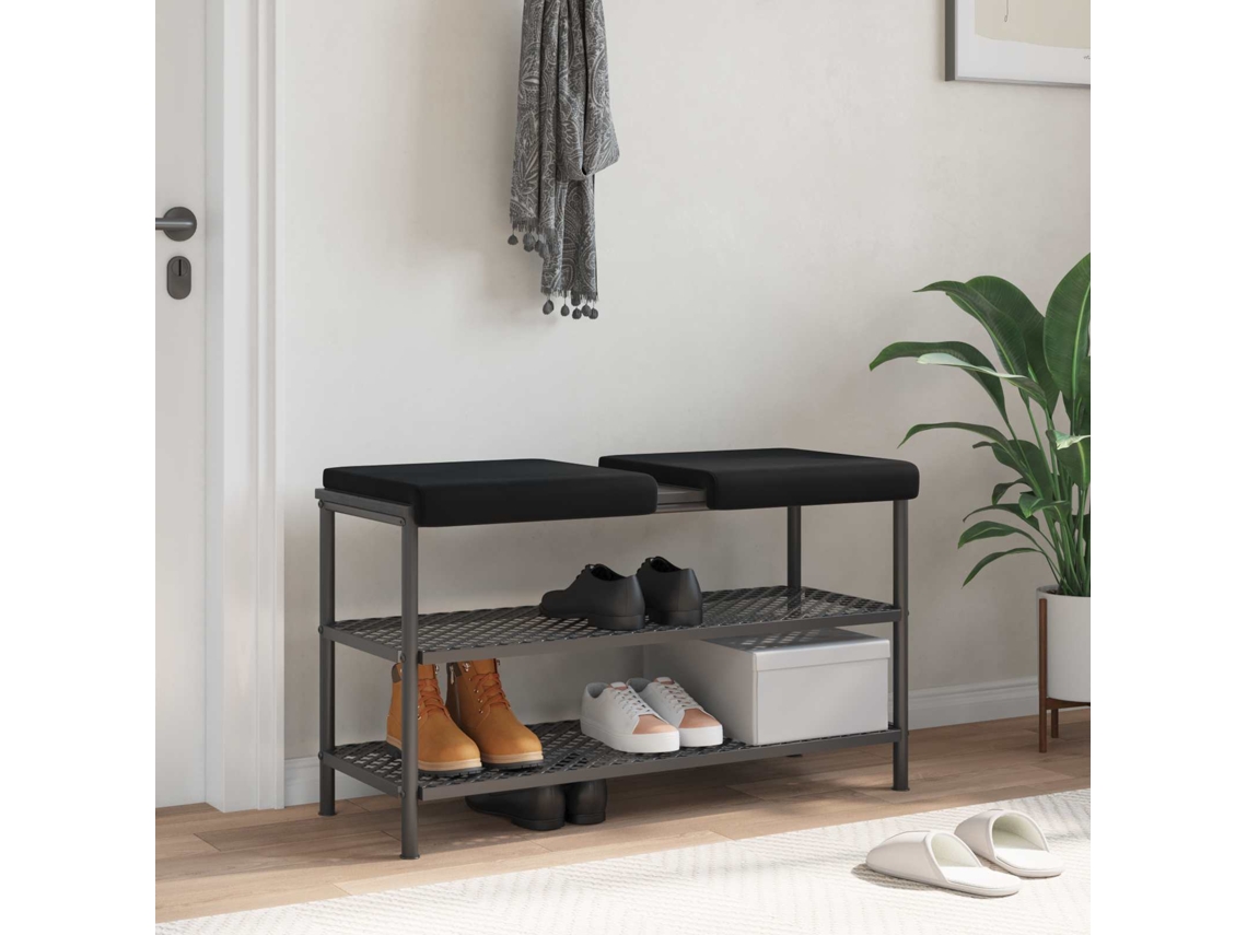 Vidaxl Almofada De Banco 2 Unid. Veludo Preto Profundidade 35 Cm