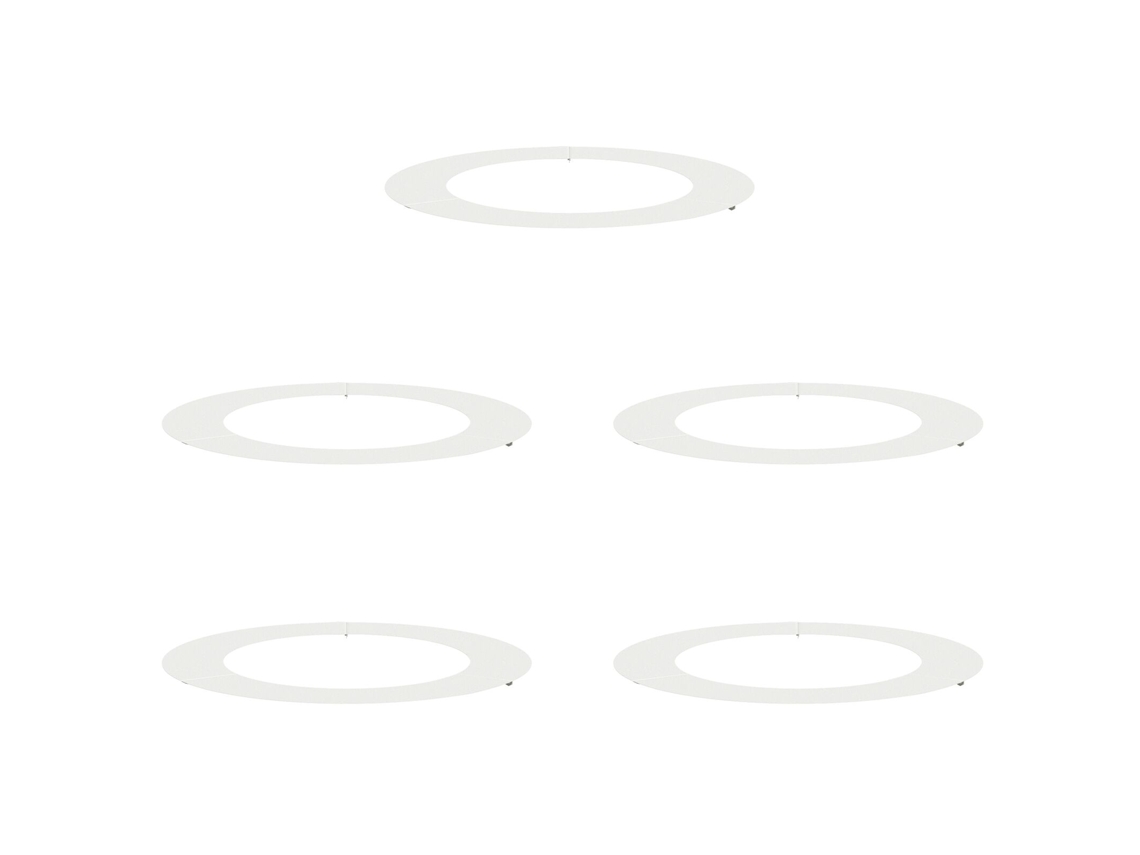 Conjunto 5 Árvore Decorativa Vidaxl Branco Aço (ø60/90 Cm)