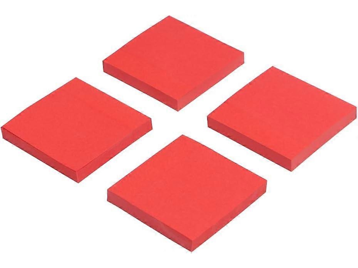 Pacote com 4 Blocos de Notas Post, It Super Adesivos, 7, 6 X 7,6 Cm, 100 Folhas para Anotações de Escritório BRILVIBERA (vermelho)