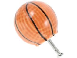 Puxador De Cerâmica Tofficu Em Formato Bola Basquete Com Base Cobre, Superfície Lisa E Fácil De Limpar Porta Móveis