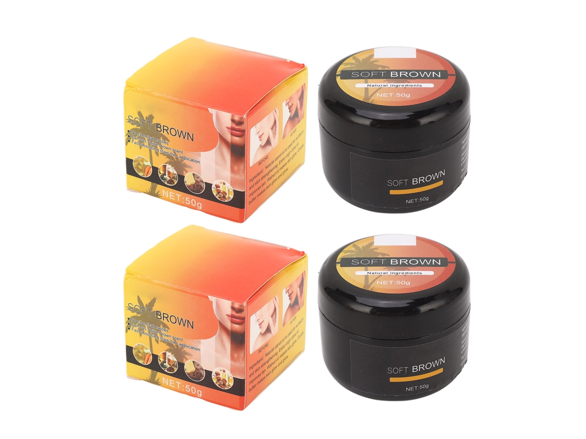 2 Peças Creme Acelerador de Bronzeado de 50g, Absorção Rápida e Bronzeado Duradouro para Todos os Tipos de Pele