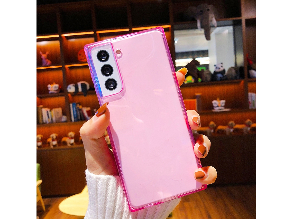 Capa de Telefone EOOCOO (para Samsung S21plus Rosa Transparente)