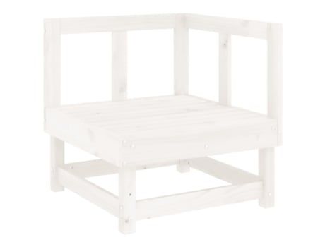 Sofá de Canto para Jardim Vida Xl Madeira de Pinho Maciça Branco VIDAXL