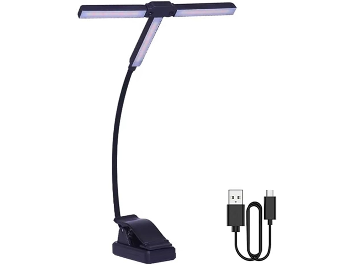 Luminária De Leitura Mesa Com Três Leds E Clipe Para Proteção Ocular,