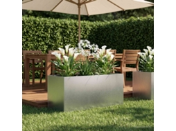 Vidaxl Vaso De Jardim Prateado 80 X 40 X 40 Cm Aço Inoxidável