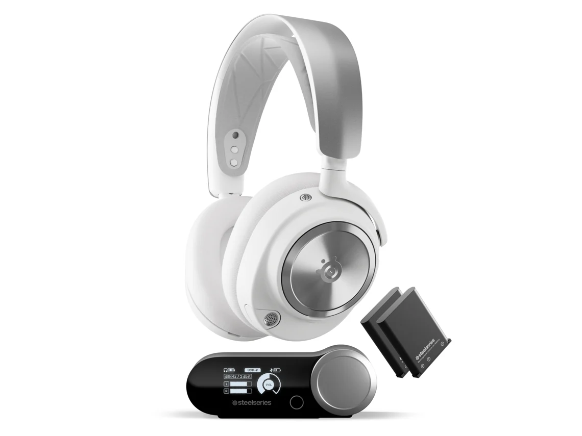 Auriculares Gaming STEELSERIES Arctis Nova Pro Wireless (Outlet Caixa Aberta - Over Ear - Microfone - ANC - Branco)