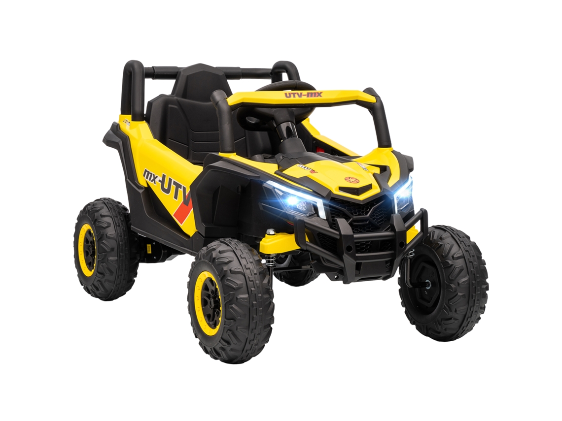 Utv 12v Carro Elétrico Infantil Com Controle Remoto, 96x61x56cm, Amarelo