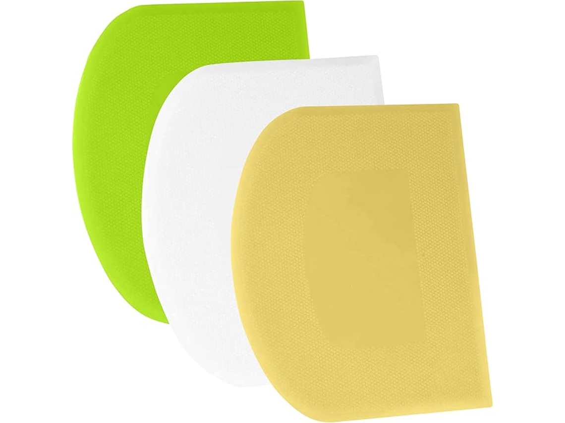 Raspador De Massa - Cortador De Massa 3 Peças 4,7x3 Pol - Flexível - Antiderrapante - Acessório De Confeitaria