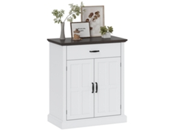 Aparador Rústico para Sala com 1 Gaveta 75,2x40x91,5 cm Branco S/MARCA