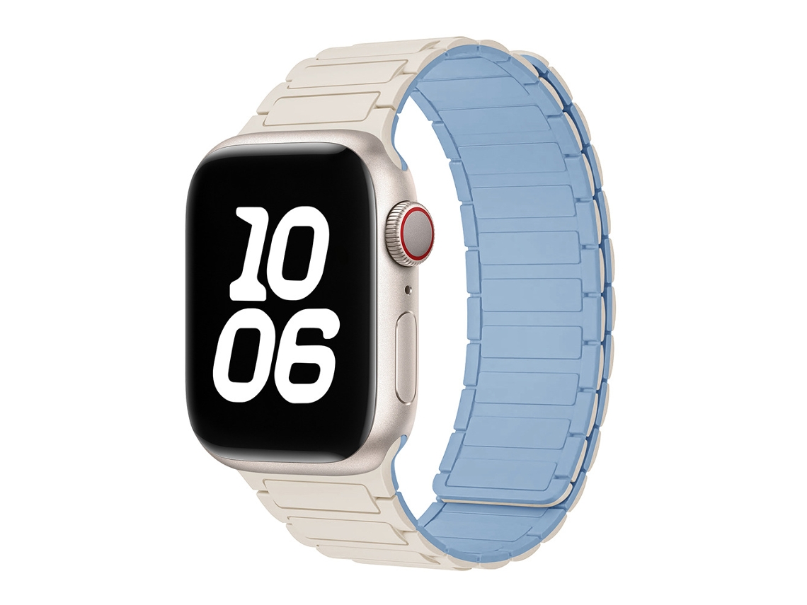 Pulseira Halinuia silicone para Apple Watch, design esportivo, preto azul, 38-42mm