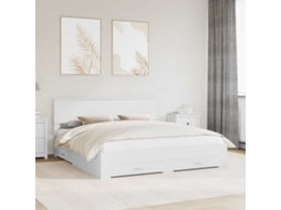 Vidaxl Estrutura Da Cama Branco 180 X 200 Cm Derivados De Madeira