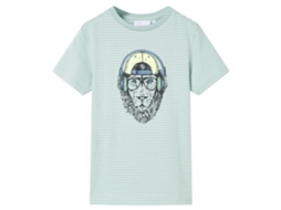 T-shirt Para Criança Com Riscas Menta-claro 104