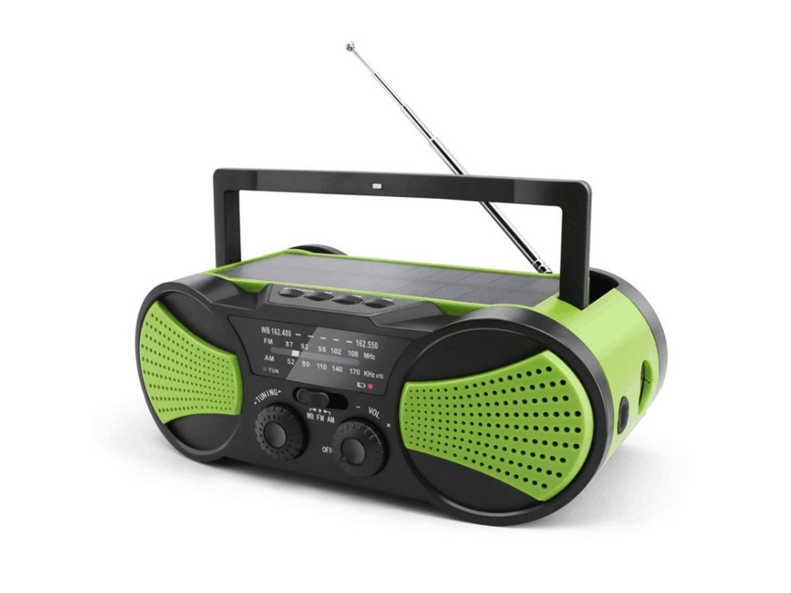 Rádio meteorológico AQUAFORGE de emergência 2000mah, portátil, energia solar ou bateria, manivela, am/fm, estação externa, alarme sos