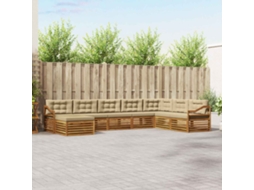 Vidaxl Conjunto De Sofás Para Exterior 8 Unid. Natural E Bege