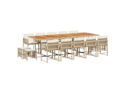 Garden Dining Set, Garden Dining Sets Vidaxl Bege Rattan / Vime (n/a)
