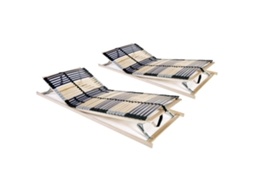 Vidaxl Estrados De Ripas 2 Pcs Com 42 Ripas 7 Zonas 90x200 Cm