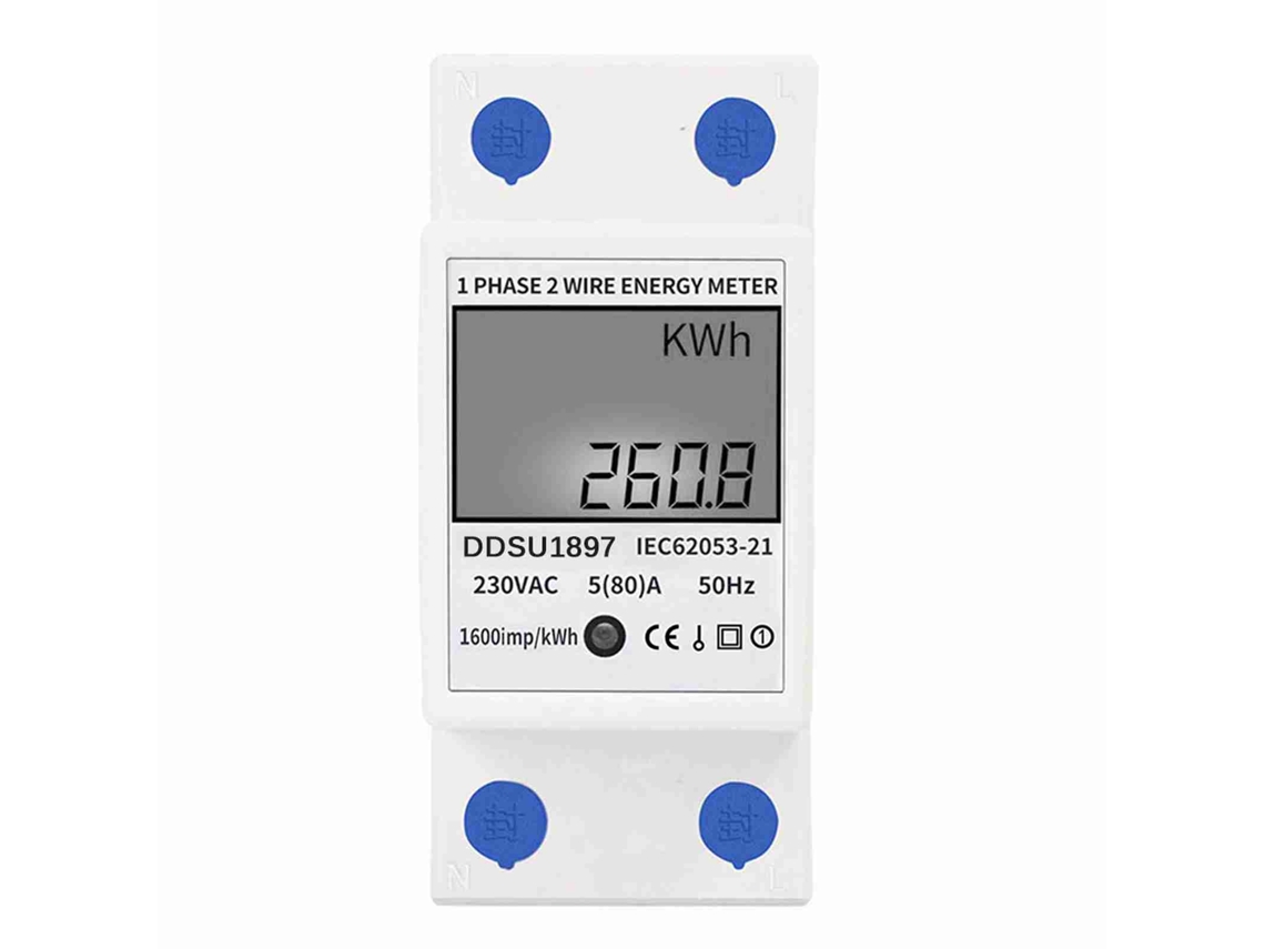 MEDIDOR DE ENERGIA ELÉTRICA YURU, monofásico, trilho din, multifuncional, 220V