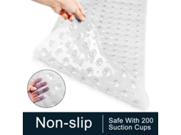 Tapete De Banheira Antiderrapante Extra Longo 100x40cm Branco Transparente