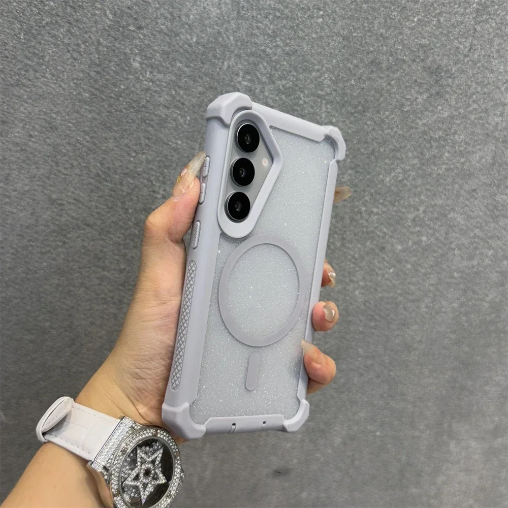 Capa Protetora Magsafe (cinza Para Galaxy S25 Ultra), Material Pc Tpu.