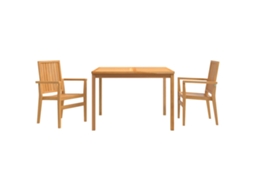 Maison Exclusive - 3 Pcs Conjunto De Jantar Para Jardim Madeira De Teca Maciça