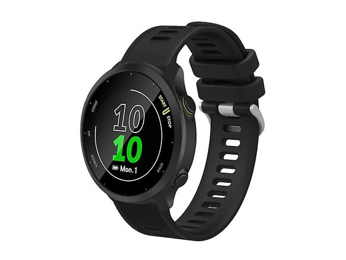 Lurelia Pulseira Garmin Forerunner 55 De 20 Mm, Silicone Preta