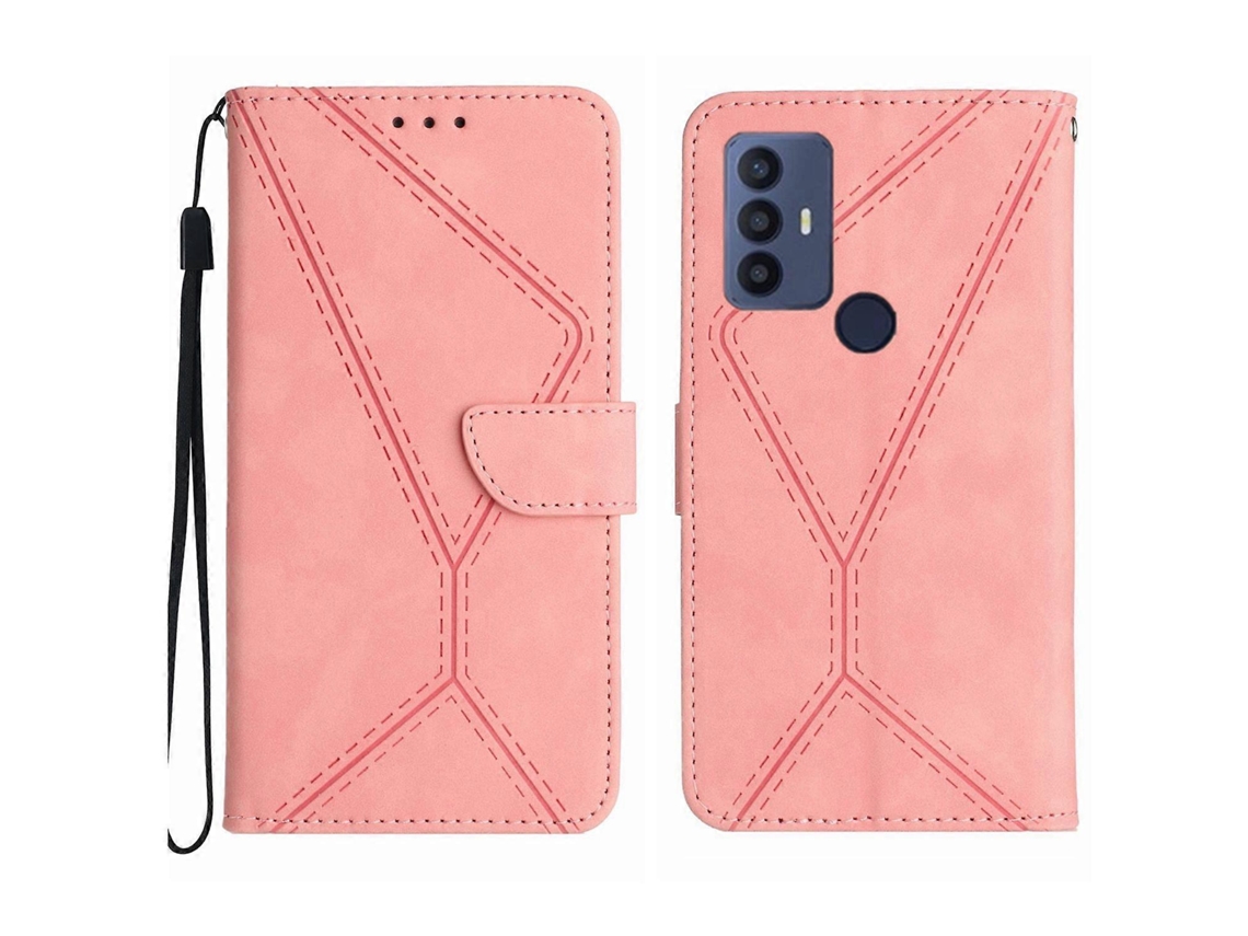 Capa De Celular De Couro Com Relevo E Costura